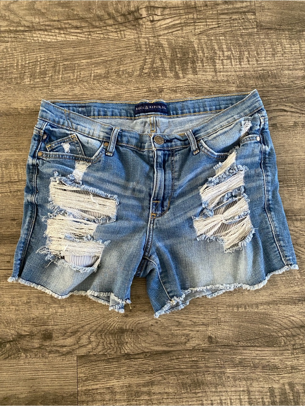 Rock & Republic Distressed Jean Shorts 14